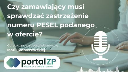 Zastrzeżenie PESEL w ofertach