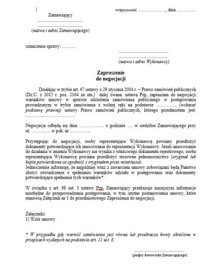 Zaproszenie Do Negocjacji Portal Zp