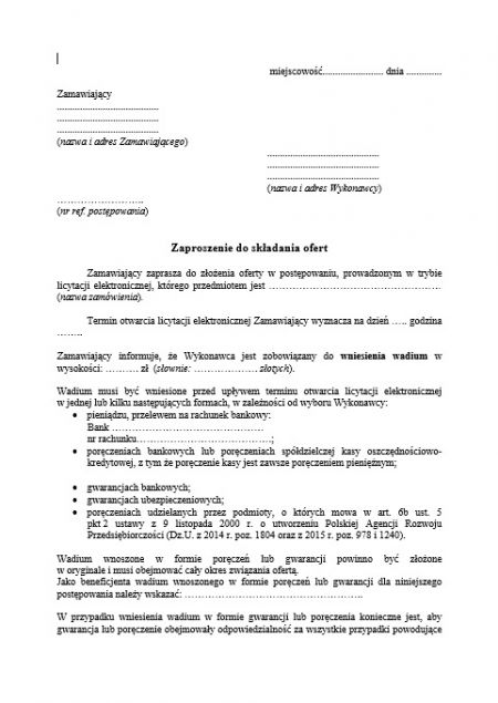 Zaproszenie Do Składania Ofert Portal Zp
